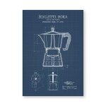 Affiches et imprims de brevet de cafetire bialetti moka, affiche de caf, image artistique, peinture ...