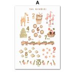 Affiches et imprim�s de style boho, animaux, plan�tes, fruits, carte, couleur, nombres, alphabet, art ...