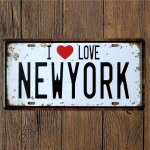 Affiche métallique vintage, plaque d'immatriculation, en etain, pour bar, pub, club, new york patriot, ... Affiche métallique vintage, plaque d'immatriculation, en etain, pour bar, pub, club, new york patriot, ...