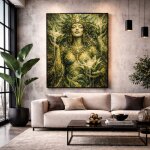 Affiche murale de la d�esse azt�que mayahuel � d�esse de l'agave � art mural sacr� � peinture textur�e ...