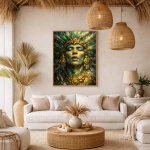 Affiche murale du dieu azt�que quetzalc�atl � le serpent a plumes � art mural azt�que � peinture textur�e ...