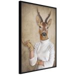 Affiche murale encadr�e  animal alter ego capreolus  21 x 30 cm noir