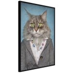 Affiche murale encadr�e  animal alter ego cat  30 x 42 cm noir