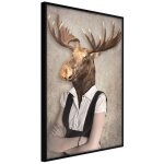 Affiche murale encadr�e  animal alter ego moose  21 x 30 cm noir