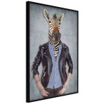 Affiche murale encadr�e  animal alter ego zebra  30 x 42 cm noir