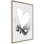 Affiche murale encadr�e  couple in love  40 x 60 cm or