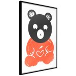 Affiche murale encadr�e  teddy bear in love  30 x 42 cm noir