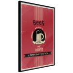 Affiche murale encadr�e  temporary solution  21 x 30 cm noir