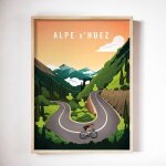 Affiche murale imprim�e de chambre, avec impression mont ventoux, col du tourmalet a v�lo, bahomontes, ...