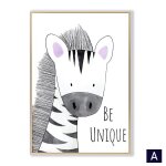 Affiches nordiques avec animaux de dessin anim, lion, elphant, peinture sur toile, images artistiques ...