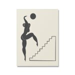 Affiche nordique de femme noire style boho africain, affiche murale d'art abstrait, peinture sur toile, ...