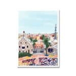 Affiche nordique vintage de voyage villes, peinture sur toile, art de paysage, new york, paris, rome, ...