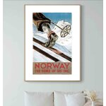 Affiche norv�ge norway norge ski fond