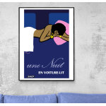 Affiche une nuit en voiture lit