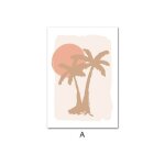 Affiche de palmier de plage de style boho nordique, toile de paysage naturel, peinture abstraite, dessin ... Affiche de palmier de plage de style boho nordique, toile de paysage naturel, peinture abstraite, dessin ...