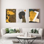 Affiche de portrait de femmes noires et girafe, toile imprimée, peinture a l'huile, images murales d'art, ... Affiche de portrait de femmes noires et girafe, toile imprimée, peinture a l'huile, images murales d'art, ...