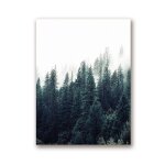 Affiche scandinave sur toile avec brouillard de for�t, photographie de paysage de for�t, peinture d'art, ...