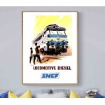 Affiche sncf train locomotive diesel