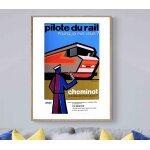 Affiche sncf train pilote du rail