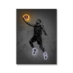 Affiches de sport et chaussures de basket - ball au néon, peinture sur toile abstraite avec impression ... Affiches de sport et chaussures de basket - ball au néon, peinture sur toile abstraite avec impression ...