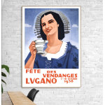 Affiche suisse lugano 1938 vendanges