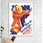 Affiche suisse neuchatel vendanges 1931