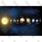 Affiche syst�me solaire plan�tes paysage toile peinture murale, d�coration de la maison pour salon et ...