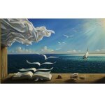 Affiche en toile d'art imprimée de salvador dali, livre sur les vagues, image de voilier, peinture sur ... Affiche en toile d'art imprimée de salvador dali, livre sur les vagues, image de voilier, peinture sur ...