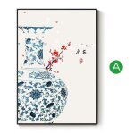 Affiche de vase a fleurs de style chinois traditionnel, peinture sur toile d'art mural, images imprim�es ...