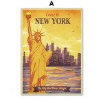 Affiche vintage de paris, new york, londres, toile d'art mural, peinture, affiches et imprims nordiques, ...