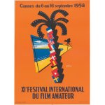 Affiche xi eme festival international du film amateur cannes 1958