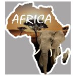 Africa el�phant - 5x4, 5cm - sticker / autocollant