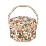 Aiguille fil panier tissu artisanat outil de coudre bote de rangement domestique avec poigne rose