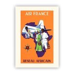 Air france - rseau africain - gerra 1937 - a422 - 60x80cm - affiche / poster envoi roul
