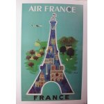 Air france - paris - tour eiffel - affiche / poster envoi en tube