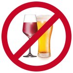 Alcool interdit - 20cm - sticker / autocollant