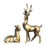 Alliage de cuivre sika cerf dessus de table petits ornements figurines d'animaux vintage d�corations ...