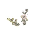 Alliage rsine strass fleur pendentif charme perle bracelet collier bijoux 5pcs or