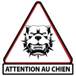 American pitbull terrier attention au chien autocollant adh�sif sticker logo 37 - taille : 10 cm