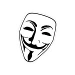 Anonymous masque visage 667 autocollant sticker - taille : 4 cm - couleur : vert