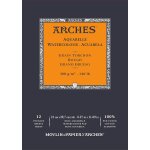 Anw - aquarelle - bloc 12 feuilles 21x29, 7 coll petit ct - 300g / m - grain torchon, blanc naturel, ...