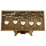 Arbre g�n�alogique en bois plaque d�coration sculpt� nom de famille 5 nom