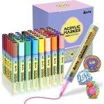 Arrtx 48 feutre acrylique peinture stylo, marqueurs acryliques rsistants a l'eau pour pierres, marqueurs ...