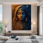 Art mural mosa�que textur�e � portrait de femme berb�re aux h�ritage amazigh et spirituel - d�coration ...