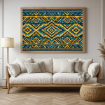 Art mural parure sacr�e � motif azt�que g�om�trique � affiche murale ethnique � art tribal moderne hd ...