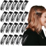Asas - 20 pices pinces a cheveux a double griffe, barrettes noires, pinces a cheveux a pression en mtal ...