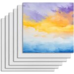 Asas - 6 pices toile peinture 20x20cm toile a peindre 100% cotonmini toile peinture pour peintures a ...