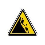 Attention chute de pierre (20x18. 2cm) - sticker / autocollant