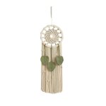 Attrape - r�ves boho wall decor dream catcher macram� tenture murale avec 3 feuilles tiss�es pompons ...