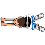 Attrape voiture pied noir - 14x6cm - sticker / autocollant